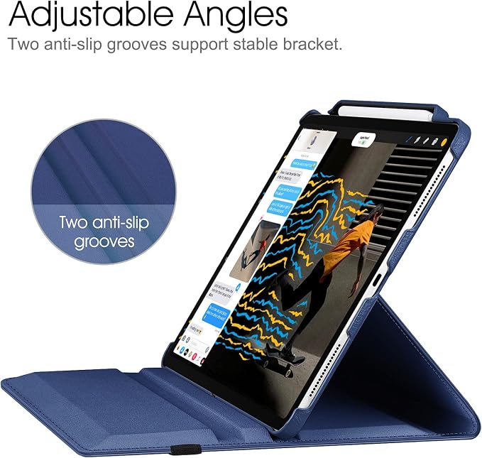 Fintie Rotating Case for iPad Pro 12.9-inch 6th/5th/4th/3rd Generation | 360° Swivel Stand Landscape &amp Portrait Viewing Shockproof Protective Cover Pencil Holder Auto Sleep/Wake Black