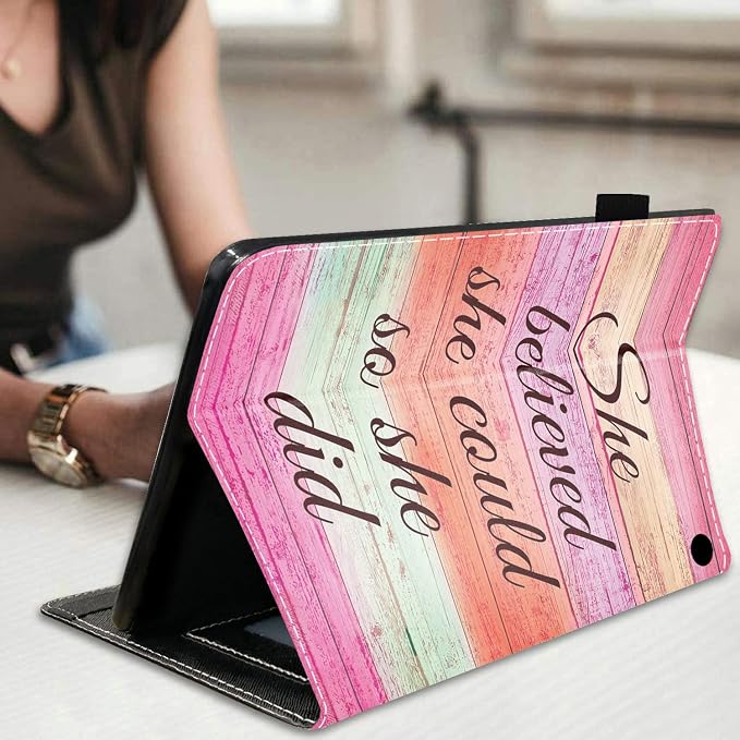 Case for All-New Fire HD 10/Fire HD 10 Plus Tablet 10.1 (11th Gen 2021 Released) - Premium PU Leather Stand Cover with Auto Wake/Sleep - Bible Verse Proverbs 31:25