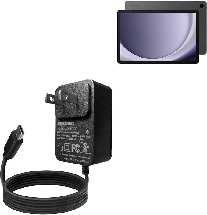 BoxWave Charger Compatible with Samsung Galaxy Tab A9+ (11 in) - Wall Charger Direct (15W) Rapid Charge Your Device with Built-in 3ft Cable