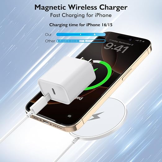 [Apple MFi Certified] iPhone 17 Magnetic Charger6FT USB C i Phone 17 Wireless Charging Pad &amp Fast PD USB C Charging BlockFast iPhone Mag-Safe Charger for iPhone 17/16 Pro/Pro Max/15/14/13/12 Ser