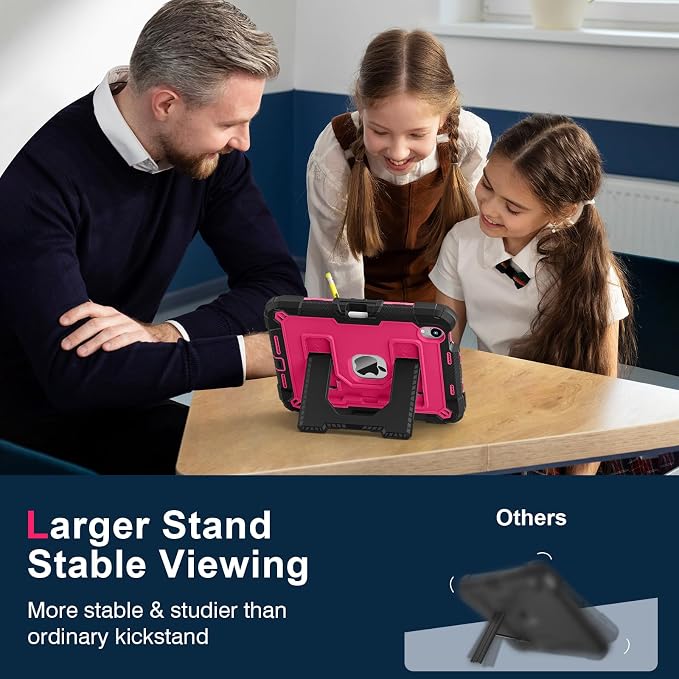 Kids Case Compatible with iPad mini 7 A17 pro 2024 Mini 6 8.3”Colorful Shockproof Case with Pencil Holder and Adjustable Big StandHandle Strap for iPad mini 6th 7th Gen