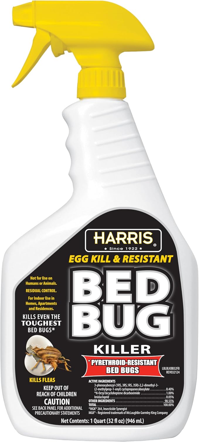 HARRIS White Label Bed Bug Killer, Liquid Spray with Odorless and Non-Staining Extended Residual Kill Formula (32oz)