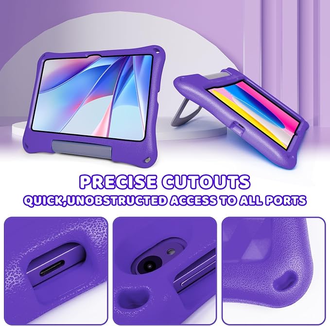 Case for Onn 10.1 Inch Tablet (2024 Model) Gen 4 - Shockproof Lightweight Protective EVA Kids Kickstand Cover Case + 1 Stylus (Black)