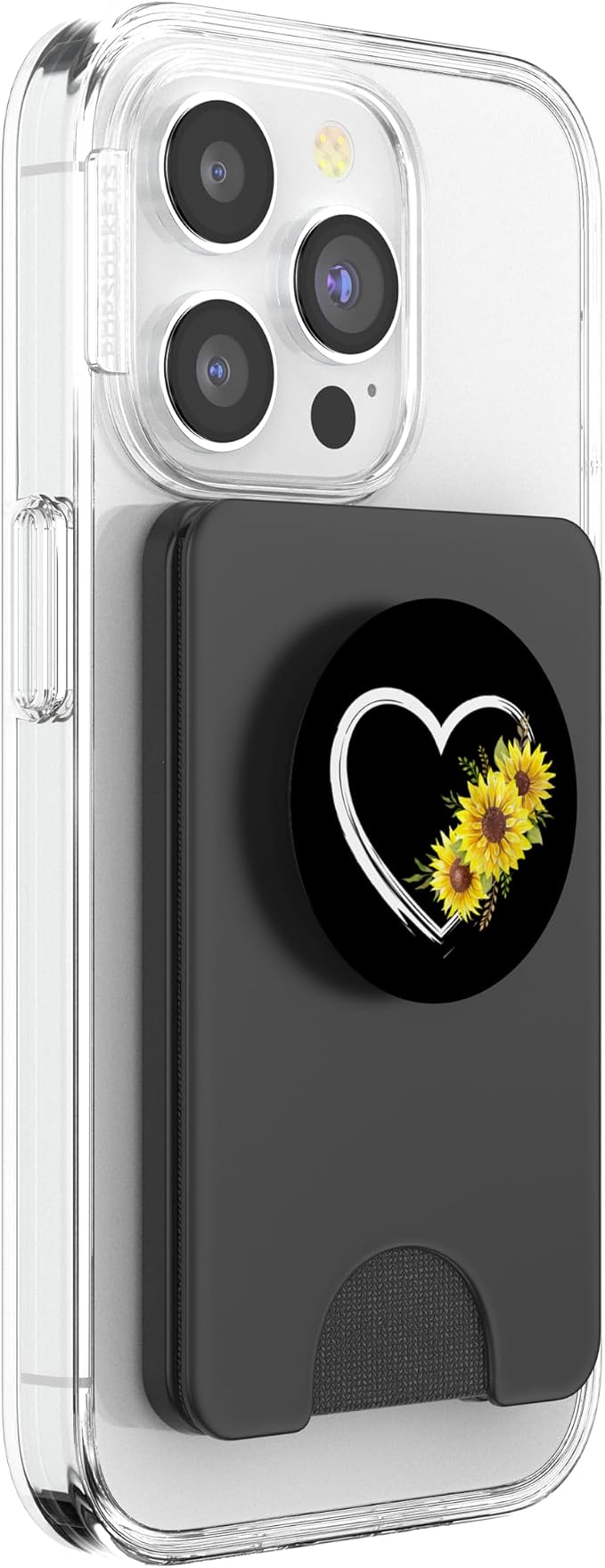 Heart Outline With Sunflowers PopSockets Adhesive PopGrip