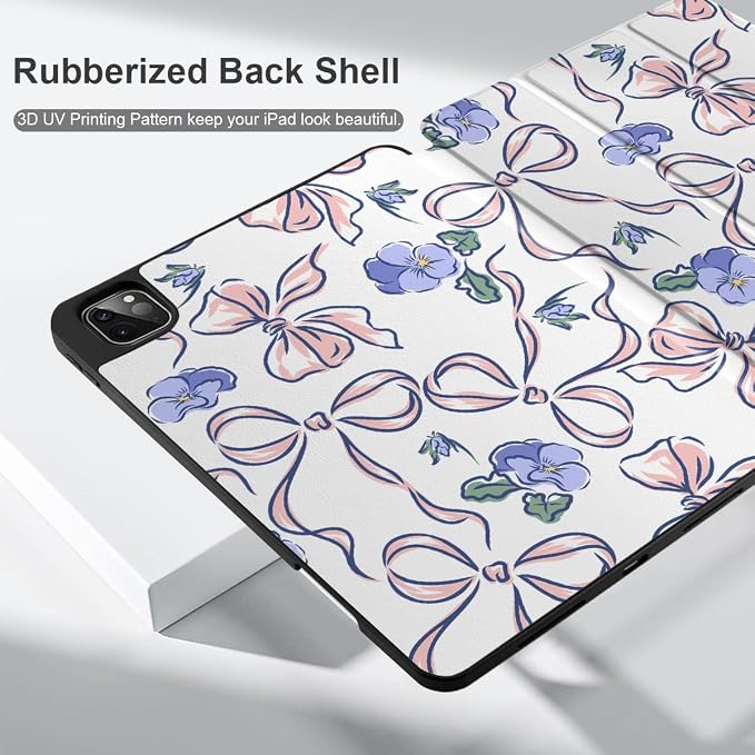 Case for iPad Pro 12.9 inch 6th Generation 2022 Built-in Pencil Holder + Trifold Stand + Auto Wake/Sleep + Protective Cover for iPad Pro 12.9 5th/4th/3rd Gen- Bear