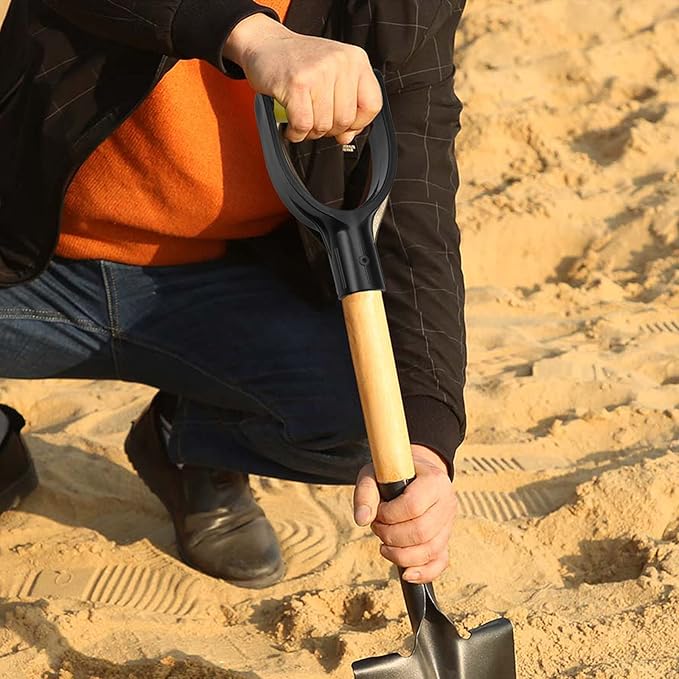D Grip Plastic Spade Handle, 32mm Inner Diameter Snow Shovel Handle, Snow Scoop Digging Raking Tool, Garden Accessory (Yellow)