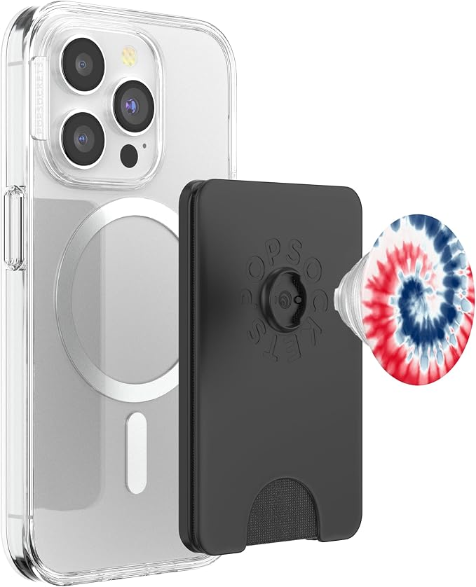 American Flag Tie Dye Swirl Red White Blue Patriotic Hippie PopSockets Adhesive PopGrip