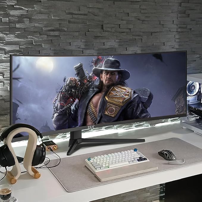 ZZA 49" Curved Gaming Monitor | 5120x1440 Dual QHD, 165Hz/144Hz, 1500R, 32:9 Ultra-Wide, AMD FreeSync, 120% sRGB, Height Adjustable, HDMI 2.1 & DisplayPort 1.4, VESA Mount, Black