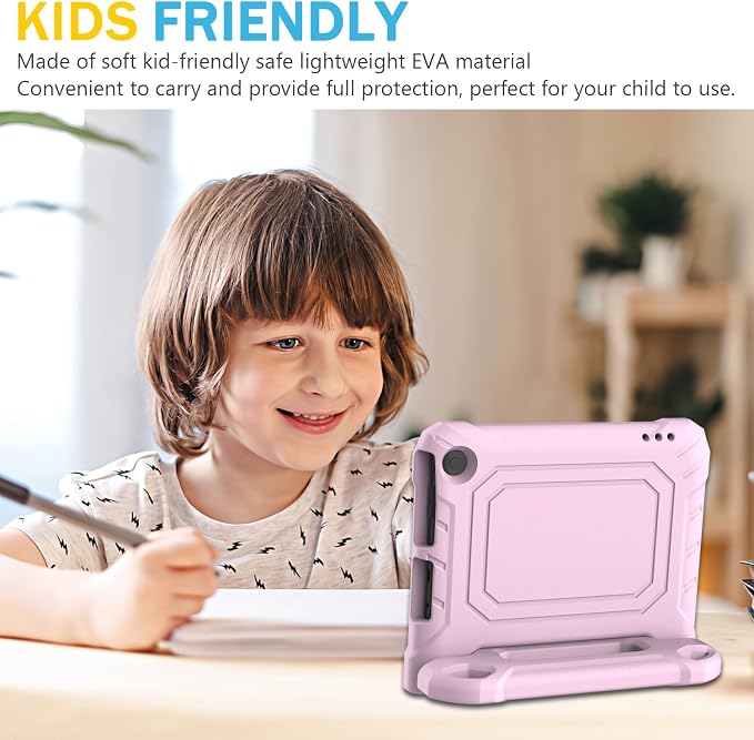 Kids Case for Amazon Fire 7 Tablet Case (12th Generation 2022)Blue | Lainergie Lightweight Easy to Carry Shockproof Kids Friendly Durable Hight Quality EVA Material Cover with Handle Stand