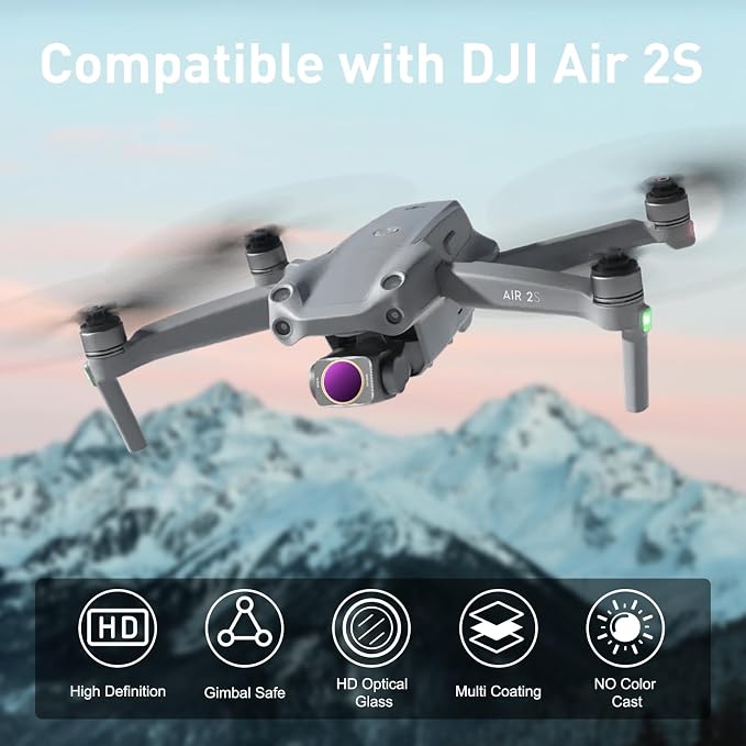 4-Pack ND/CPL Filters Set for DJI Air 2S Drone, ND32/CPL Filters Compatible