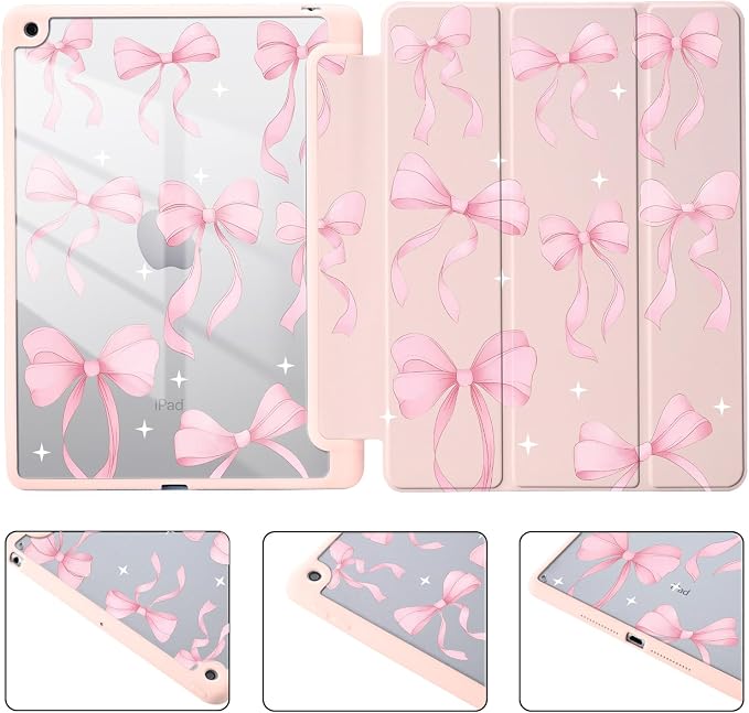 Joyland Leopard Print for iPad 10th Generation Case 10.9 inch 2022/iPad (A16) 11th Gen 11 2025Built-in Pencil Holder with Shockproof Cover Clear Transparent Back Shell Auto Wake/SleepBlack