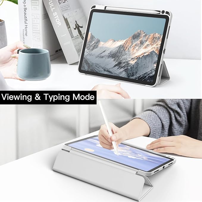 JETech Case Cover for iPad Pro 11 4/3/2/1 Black | For 2022/2021/2020/2018 Model Clear Back Pencil Holder Slim Shockproof Tri-Fold Stand Auto Wake/Sleep