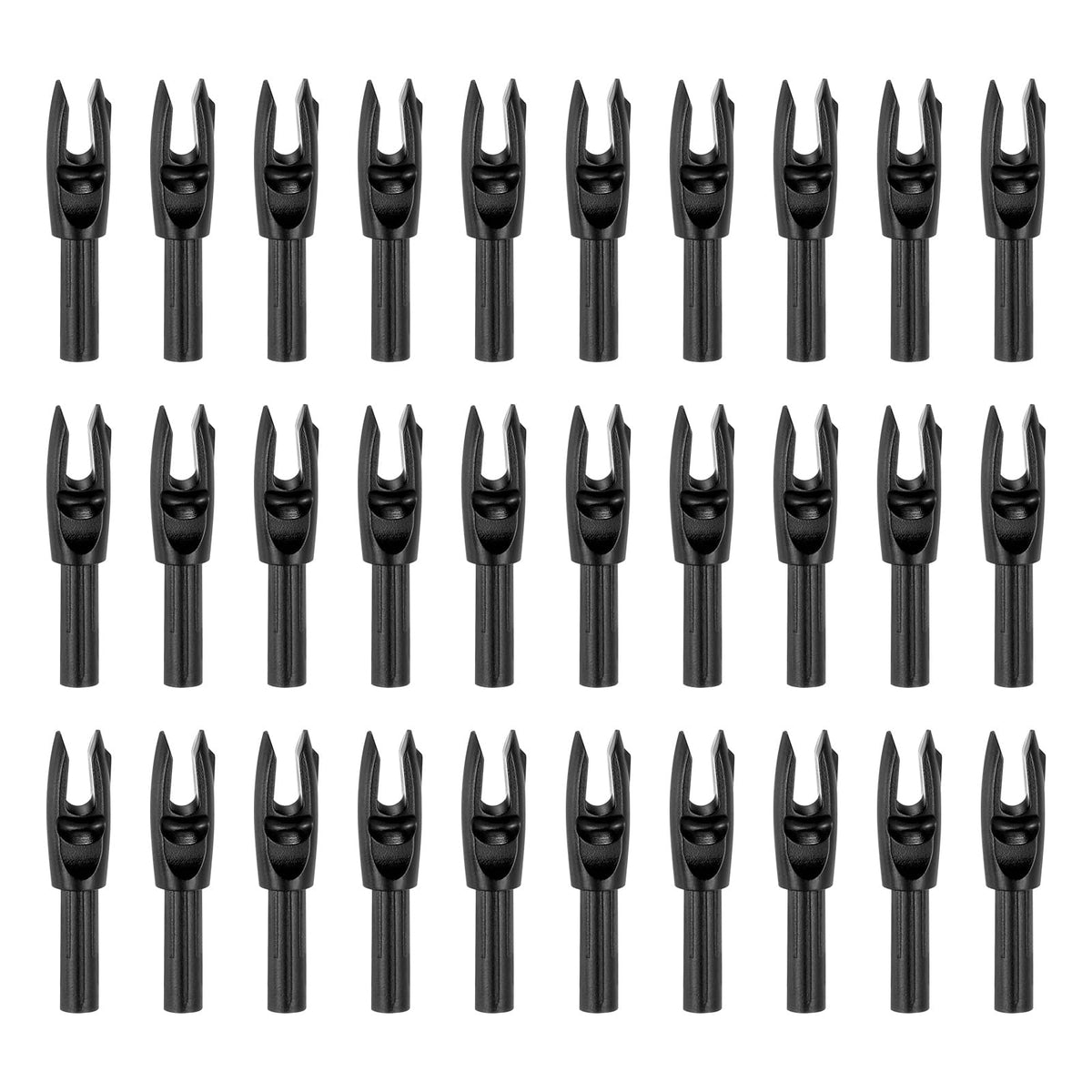 PATIKIL Archery Arrows Nocks 4.2mm, 30 Pack Plastic Insert Arrow Nock Replacement Arrow Tails for Hunting Shooting Compound Recurve Bow, Black