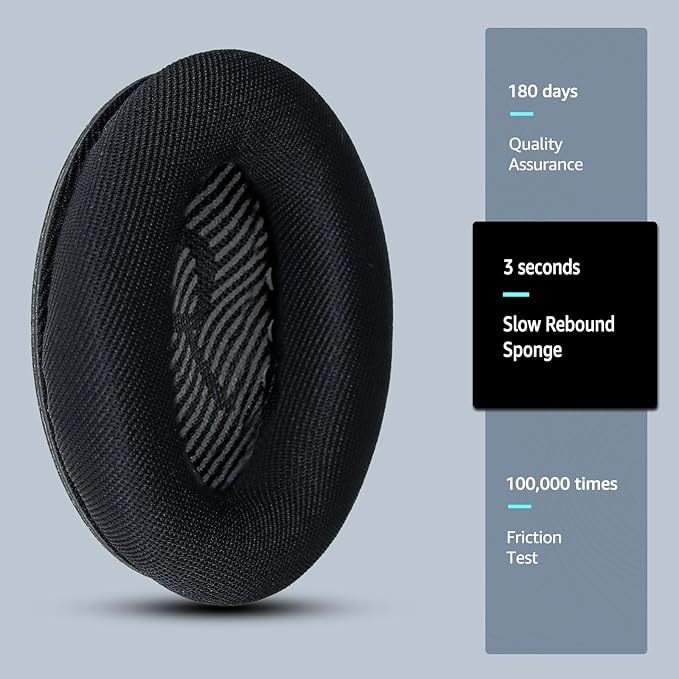 Fabric Comfort - Wzsipod Ear Pads for Bose Quiet Comfort 35/ QC35ii Headphones, Compatible with QC45 QC35ii QC25 QC15 & More Series, Replacement Exclusive Styles, S1
