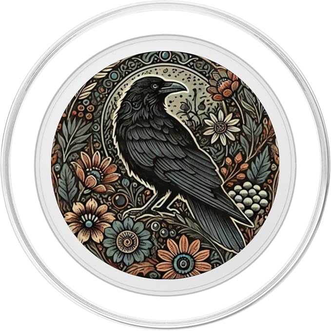 Witch Witchy Halloween Phone Grip Crow Goth Emo Boho Flowers PopSockets PopGrip for MagSafe