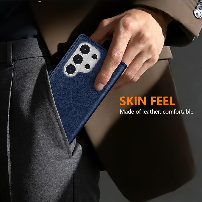 ZZXX for Samsung Galaxy S25 Wallet Case with [RFID Blocking] Card Slot Stand Strong Magnetic Leather Flip Fold Protective Phone Case for Samsung Galaxy S25 Case Wallet(Black-6.2 inch)