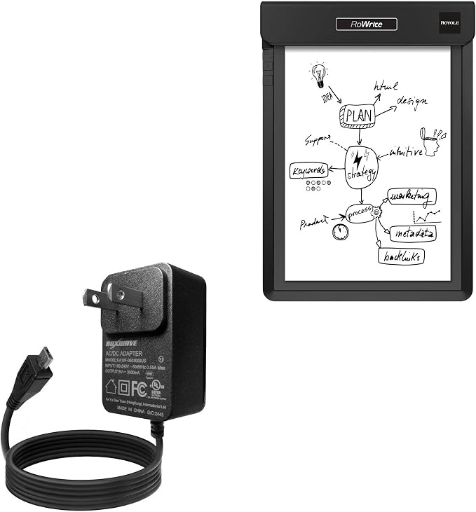 BoxWave Charger Compatible with Royole RoWrite - Wall Charger Direct (15W) Rapid Charge Your Device with Built-in 3ft Cable