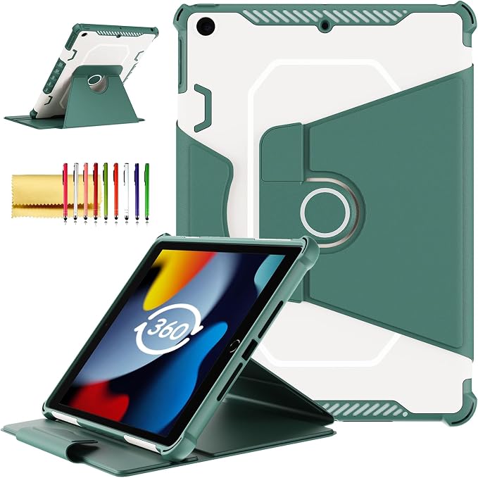 Kids Case for iPad Pro 11 M5/M4 &amp iPad Air 11 (2026/2025/2024) Shockproof Case with Pencil Holder Techcircle Light EVA Foam Handle Stand Bumper Protective Child Friendly Drop Proof Cover Black