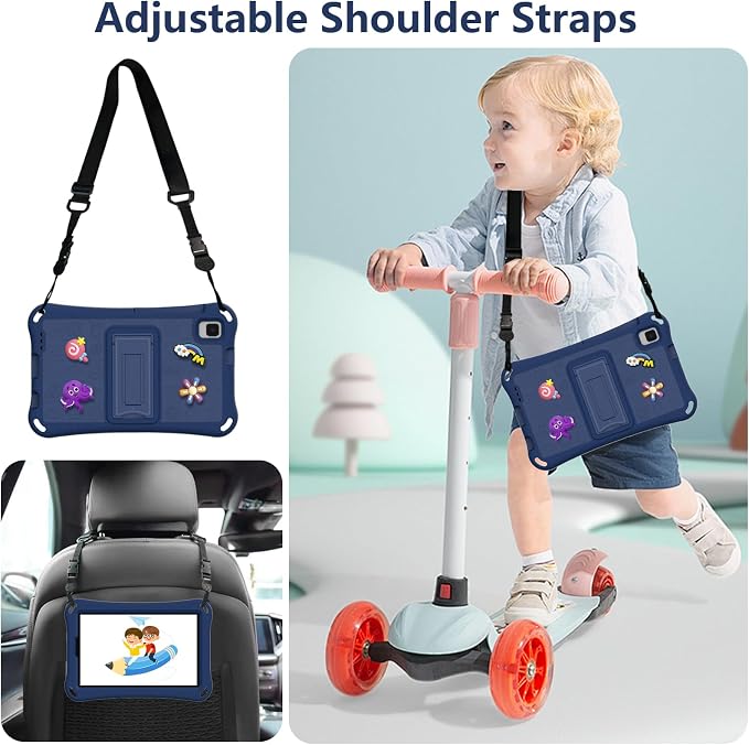 Case for iPad 10.2 Inch 2021/2020/2019/ iPad Pro 10.5 Inch/Air 3rd Gen (2019) Shoulder Strap Kickstand Children Friendly Anti-Scratch Shockproof Case Lightpurple
