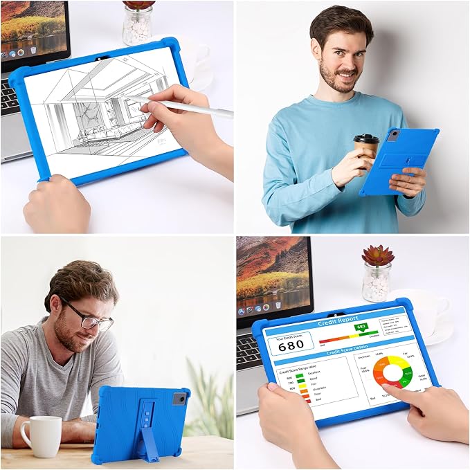 ATOOZ for Lenovo Idea Tab Plus Case 12.1 Inch 2025Black | Soft Silicone Shockproof Case for Lenovo Idea Tab Plus Tablet (TB361FU) with PC Bracket