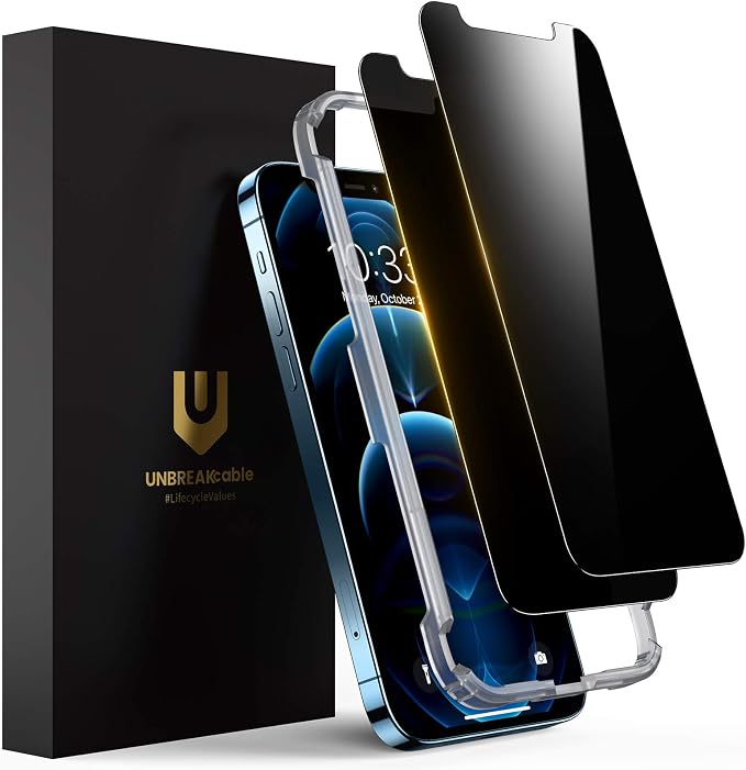 UNBREAKcable 2 Pack Privacy Screen Protector for iPhone 11 Pro Max/Xs Max Shatterproof Tempered Glass [True 28°Anti Spy] [9H Hardness] [Easy Installation] Protector for Apple 6.5