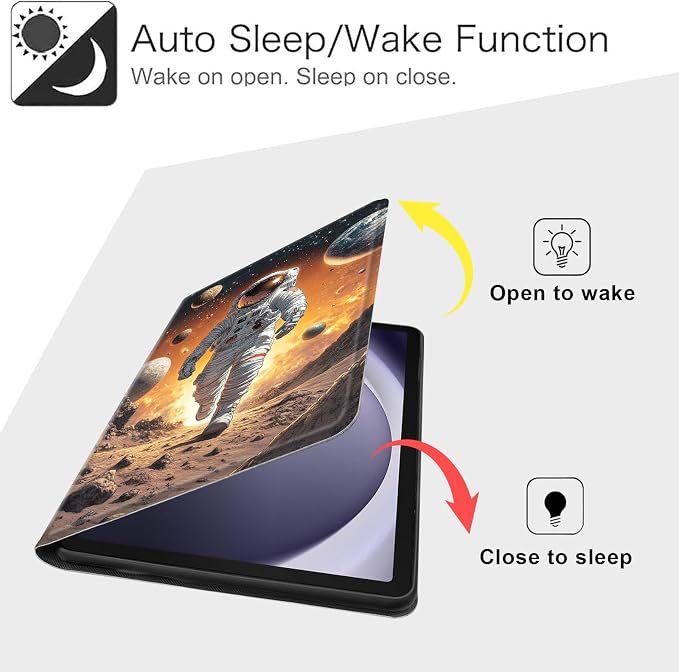 Case for Samsung Galaxy Tab A11 Plus 2026 &amp Galaxy Tab A9+ 11 Slim Smart Stand Cover with Auto Wake/Sleep Shockproof Protective Shell for Work &amp School Astronaut