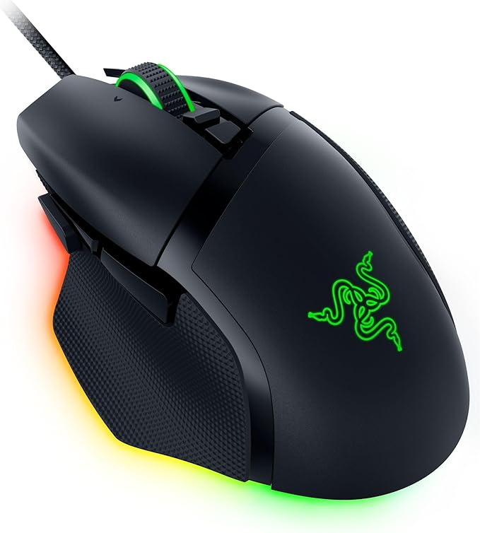 Razer Basilisk V3 35K Wired Ergonomic Gaming Mouse : HyperScroll Tilt Wheel - 35K DPI Optical Sensor Gen 2-13 Customizable Controls - Chroma RGB - Optical Switches Gen 3 - Speedflex Cable