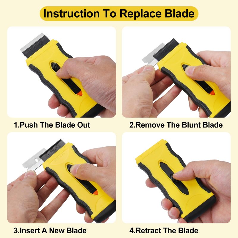Kiemeu Oven Razor Blade Scraper Tool For Glass Stove Top Scraper Tool