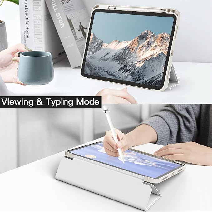 JETech Case Cover for iPad (A16) 11th/10th Gen Black | For 2025/2022 Model Clear Transparent Back Pencil Holder Slim Shockproof Tri-Fold Stand Auto Wake/Sleep