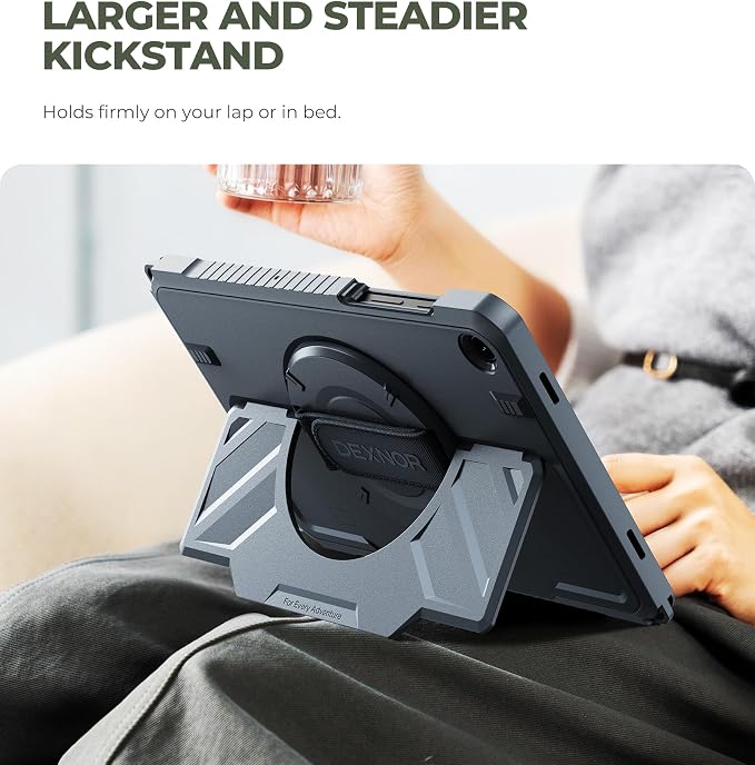 Dexnor Case for Samsung Galaxy Tab A11+/A11 Plus 11 inch 2025 Rugged Protective Case with 360° Rotating Hand Strap &amp Large Steady Stand &amp Screen Protector Shockproof Full-Body Bumper Cover B