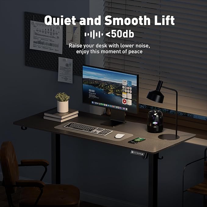 48 x 24 Inch Electric Standing Desk Adjustable Height, Sit Stand Desk, Stand up Desk for Home Office, Computer Workstation (Spliced Desktop,Black)