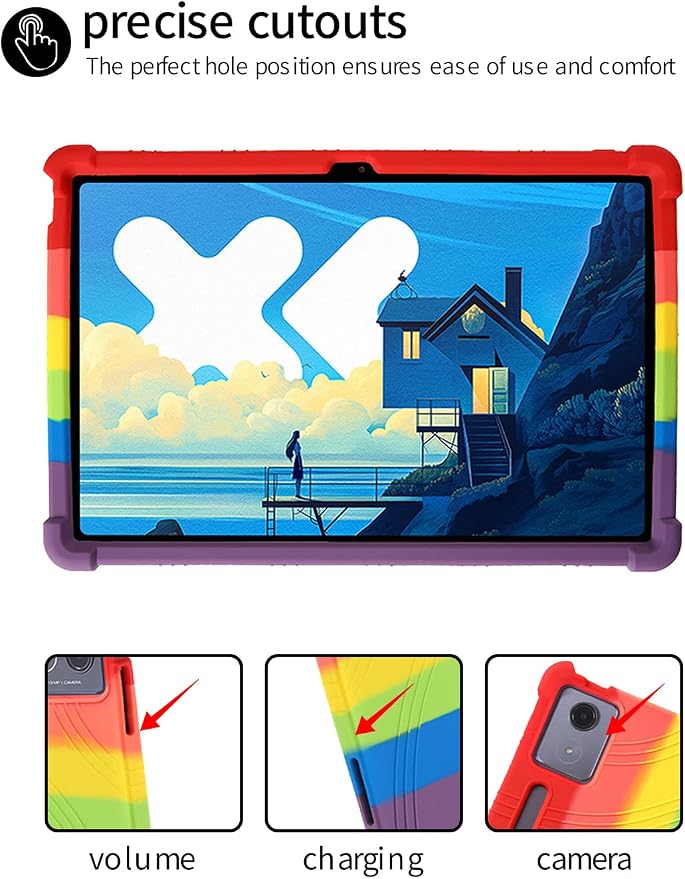for Lenovo Idea Tab Pro 12.7 inch Tablet CaseBOVUGAC Soft Silicone Adjustable Stand Shockproof Kids Friendly for Lenovo Idea Tab Pro Tablet(Black)