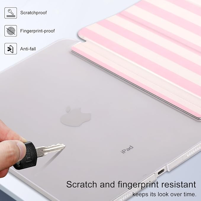 case for ipad 11th Generation11 Inch 2025 (A16 Chip) &amp 10th Gen 10.9 Inch 2022 - Slim Scratch-Resistant Hard PC Translucent Back Shell Smart Cover Wake/Sleep FunctionBlack Bow