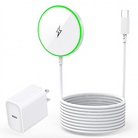 Magnetic Wireless Charger for iPhone 17 with LED Light10FT Long Mag-Safe Charger Magnetic Charging Pad with USB C PD Adapter Fast Charging for iPhone 17/17 Air/17 Pro Max/Pro/16/15/14/13/12AirPods