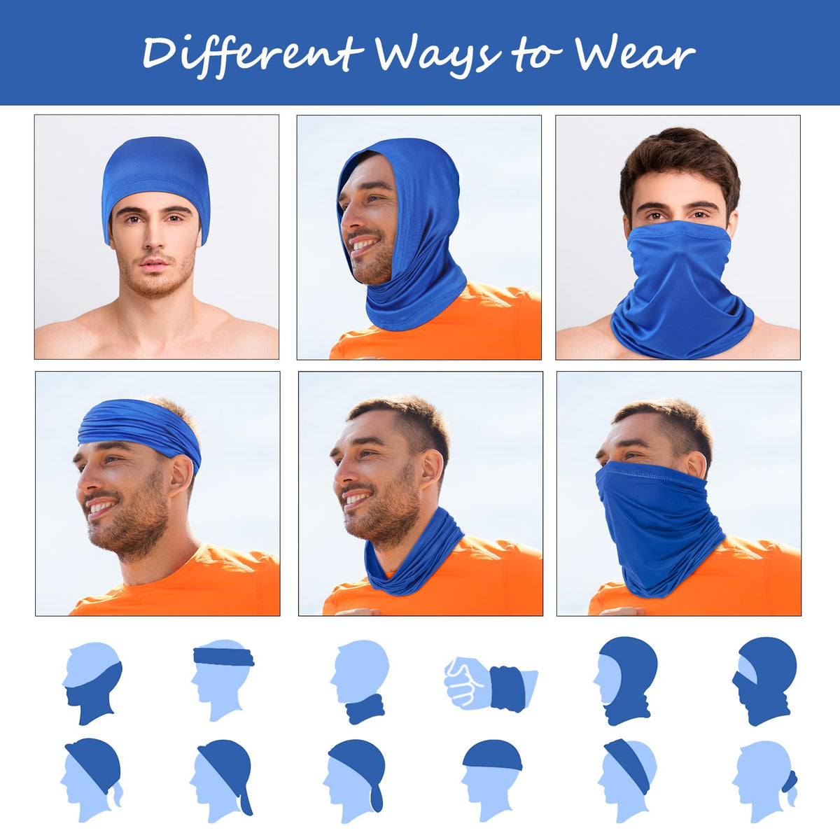 Geyoga Summer UV Protection Cooling Neck Gaiter,Coyote Color,6 Pcs