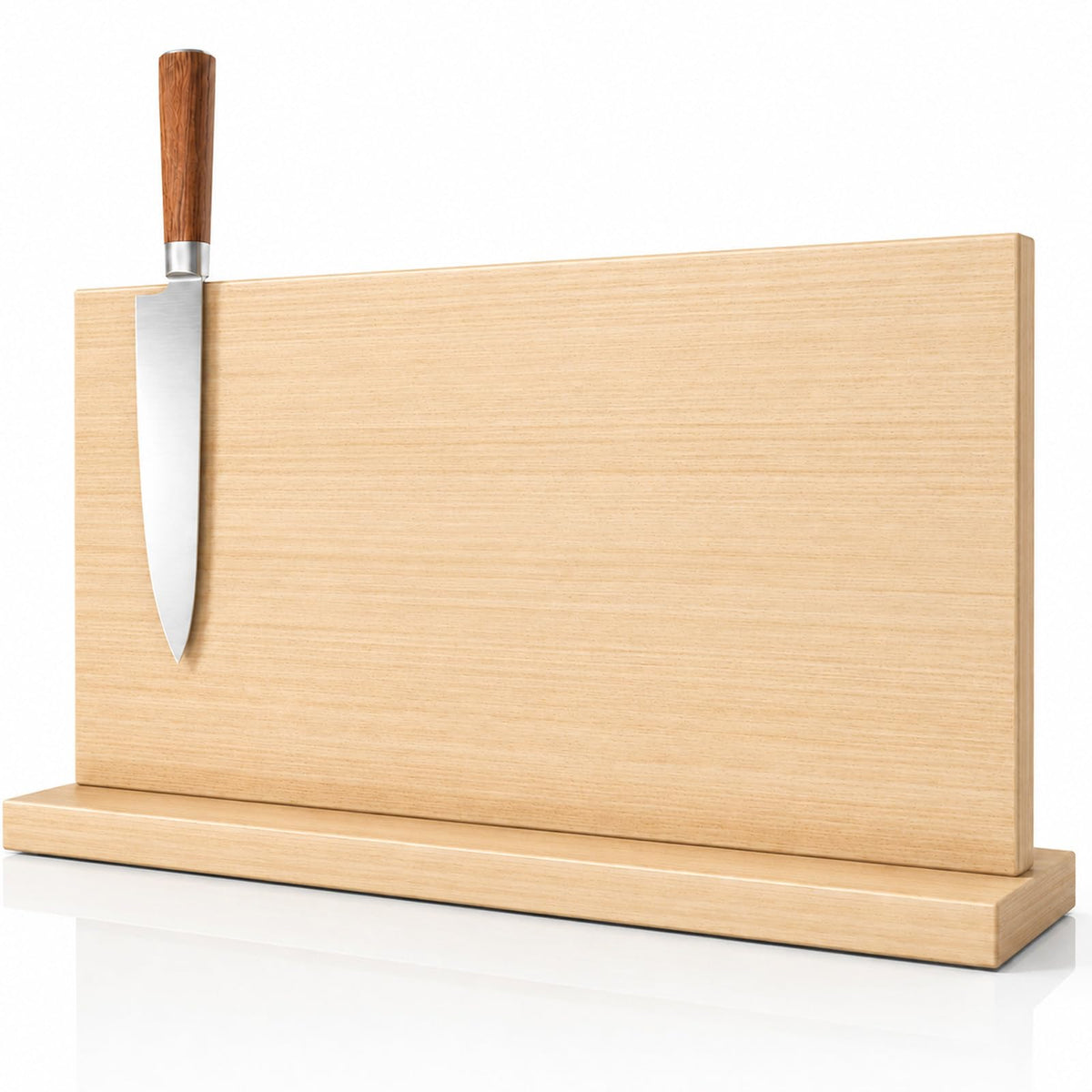 THMINS Wooden Magnetic Knife Holder, 16 x 9 Inch Countertop Knife Block