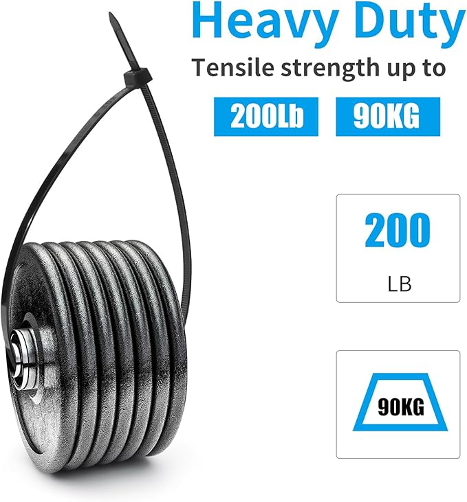 XINGO 22 inch White Zip Ties Heavy Duty 100 PCS, 200 LBSUltra Strong Plastic Wire Ties, Large Cable Ties Extra Long Tie Wraps, Indoor and Outdoor UV Resistant