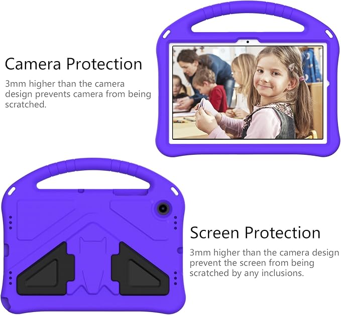 Galaxy Tab A9+ Case Kids Friendly EVA Rubber Stand Handle Grip Shockproof Protective Lightweight Cute Case Cover for Galaxy Tab A9 Plus 11 SM-X210 X215 X217 - Black