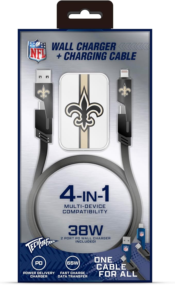 SOAR NFL Slim Wall Charger and 4 In 1 Multi Charging Cable