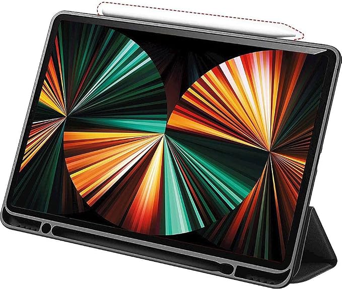SaharaCase Marble Series Folio Case for Apple iPad Pro 12.9 (4th5th and 6th Gen 2020-2022) [Shockproof Bumper] Rugged Protection Antislip Grip Leather Kickstand (Green)