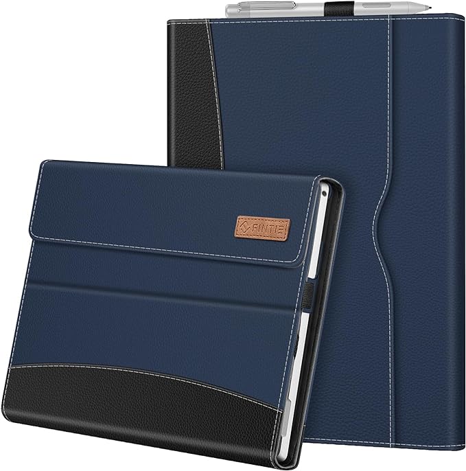 Fintie Case for 12.3 Inch Microsoft Surface Pro 7 Plus Surface Pro 7/6/5/4/3 - Portfolio Business Cover with Pocket Compatible with Type Cover Keyboard Black