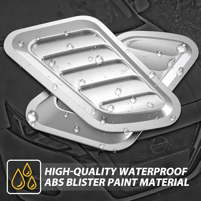KaTur 1 Pair Universal Car ABS Decorative Air Flow Intake Scoop Turbo Bonnet