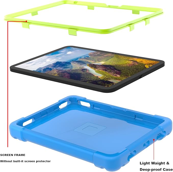 AKABEILA Compatible with Amazon Fire HD 8 2020/2022 Tablet Case，Rugged Kids Case with Stand Lightweight Shockproof Kids Friendly Tablet Cover Black