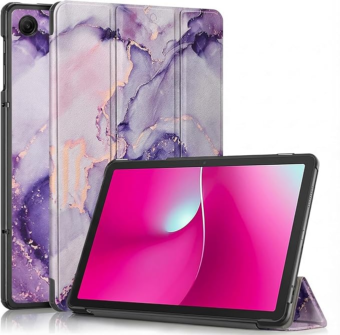Caweet Case for T-Mobile Revvl Tab 2 10.1 Inch 2025 Released Lightweight Hard Back Shell Tri-Fold Stand Cover with Magnetic Closure Almond Blossom