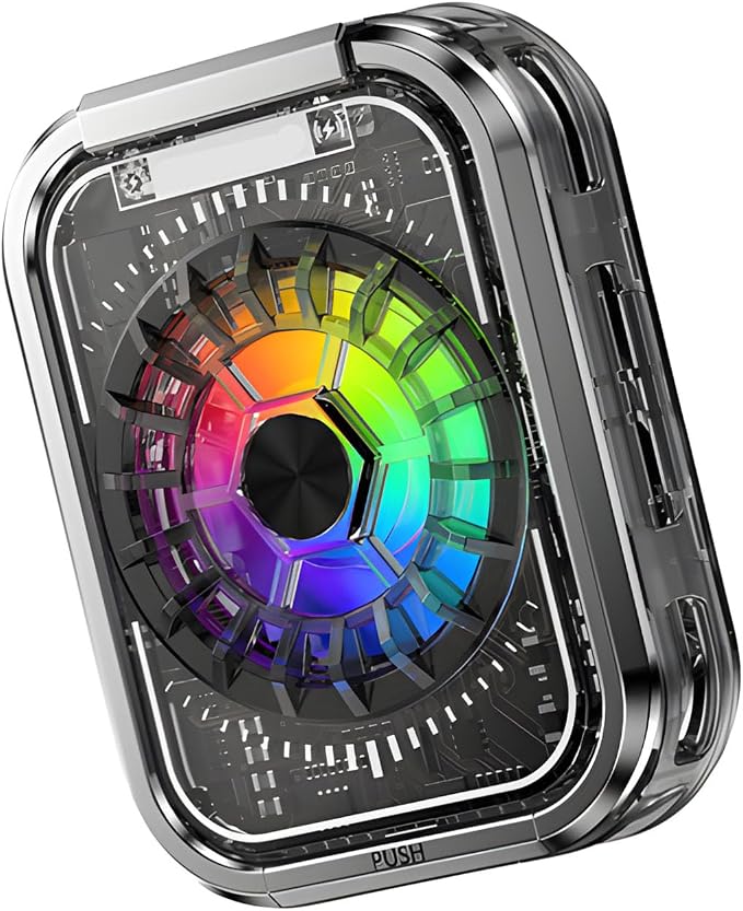3 in 1 Power Transfer Device with Cooling Fan and Adjustable Stand for Smartphones Multicolor Lighting Energy Deli