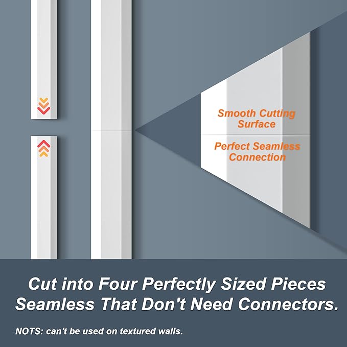 62.8in TV Cable Hider - Cord Hider Cable Management Wall, Cable Raceway Grey Wire Hider, Paintable Cable Concealer for Wall Mounted TV, Wall Wire Covers for Cords, 4* L15.7in *W1.2in *H0.59in
