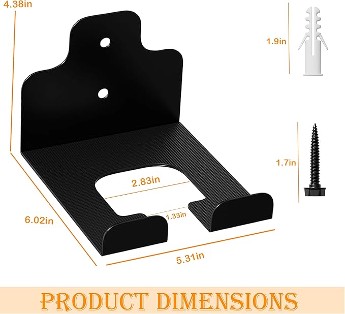 2 PCS Garage Organizer Trimmer Rack, Wall Mounted Tool Hanger for Grass Trimmer, Hedge Trimmer, Weed Whackers & Garden Tools – Heavy Duty, Space-Saving, Anti-Rust Storage Rack for Garage & Home