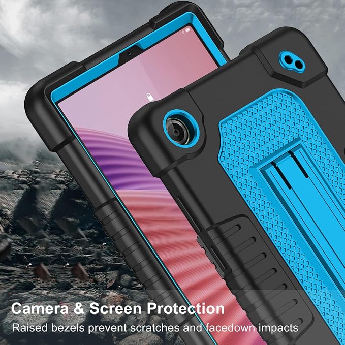 for Lenovo Tab One 8.7 inch Tablet Case Shockproof Hybrid Cover Built in Kickstand Shoulder Strap Hybrid Protective Cover for Lenovo Tab One/K9 TB305FU (2025) 8.7 Tablet (Black)
