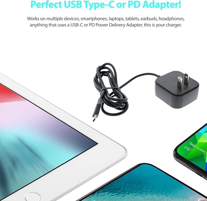 Turbo Wall Charger Compatible with Asus ROG Phone II for Fast Hi-Power 15W USB Type-C Durable Long 5ft Universal Heavy Duty USB Type-C Cable!