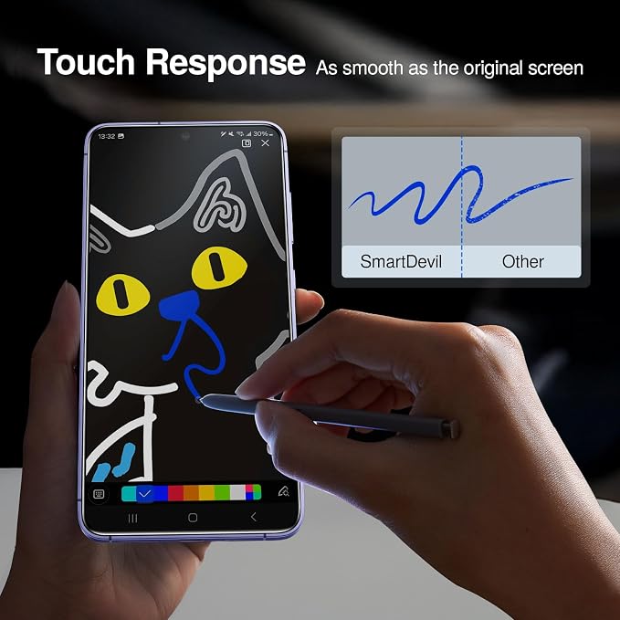 SMARTDEVIL [3 Pack for Samsung Galaxy S24 Screen Protector Finger Print Reader Compatible Fast &amp Easy Installation Clear 9H Tempered Glass Film Alignment Frame [Dust-Free &amp Bubble-Free]